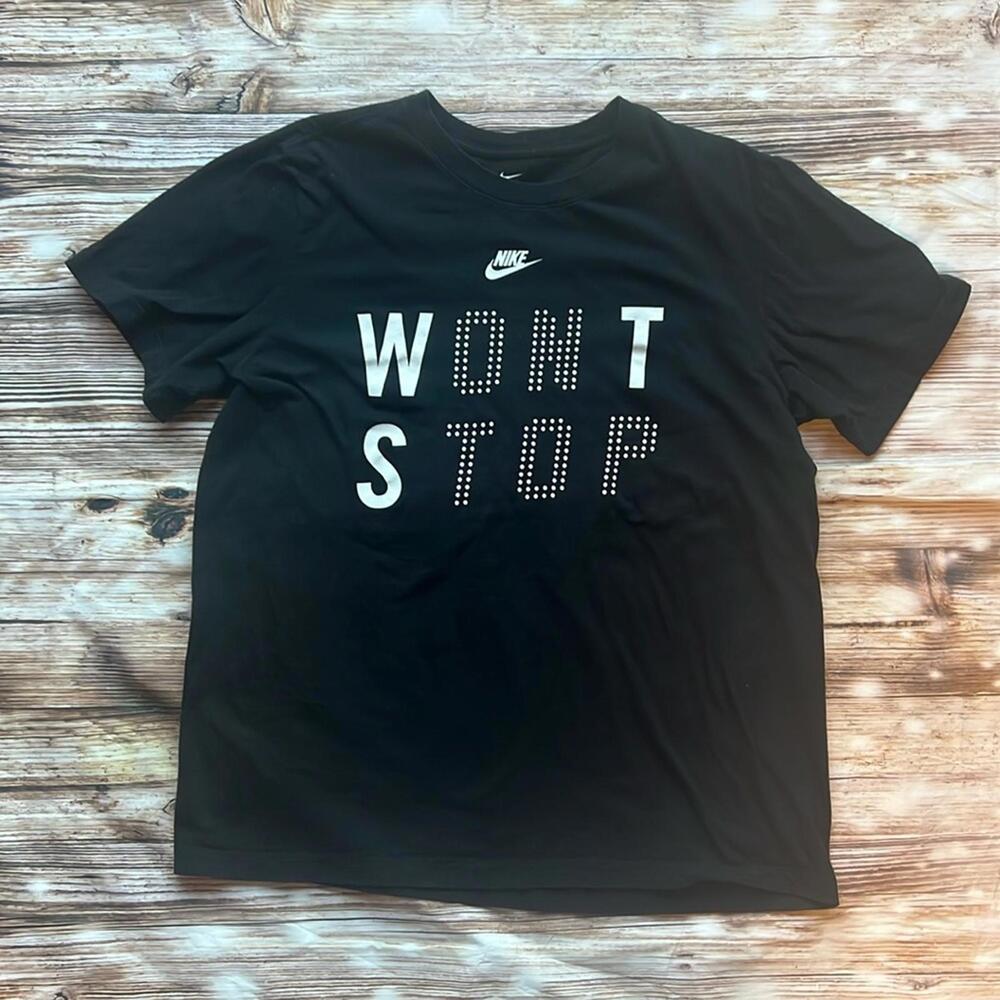 🖤 THE NIKE TEE WONT STOP ON TOP ATHLETIC TEE T SHIRT Mens L Black